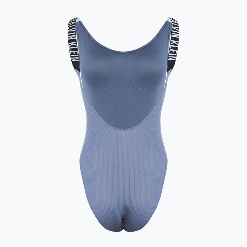 Costume intero donna Calvin Klein KW0KW02754 Intense Power Rib Scoop Back One Piece-RP grisaglia 2