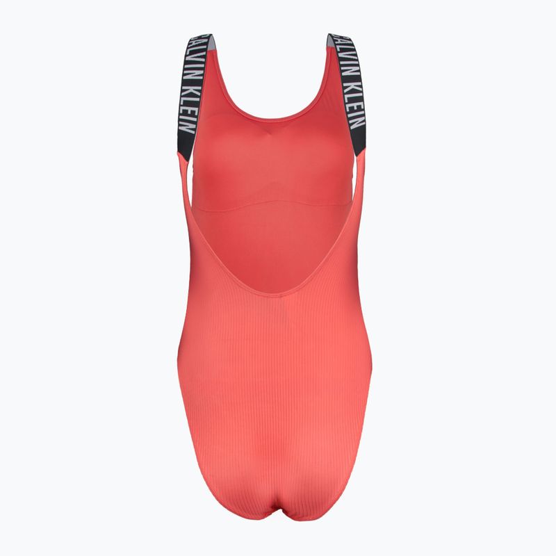 Costume intero donna Calvin Klein KW0KW02754 Intense Power Rib Scoop Back One Piece-RP corallo abbagliante 2