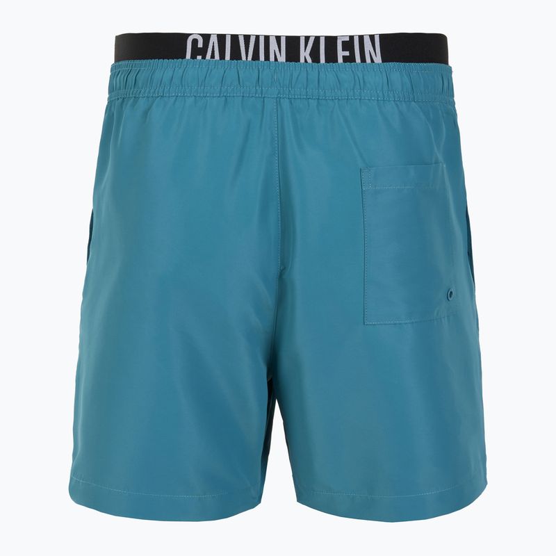 Calvin Klein KM0KM01093 Uomo Intense Power Medium Double WB Pantaloncini da bagno blu tempesta 2