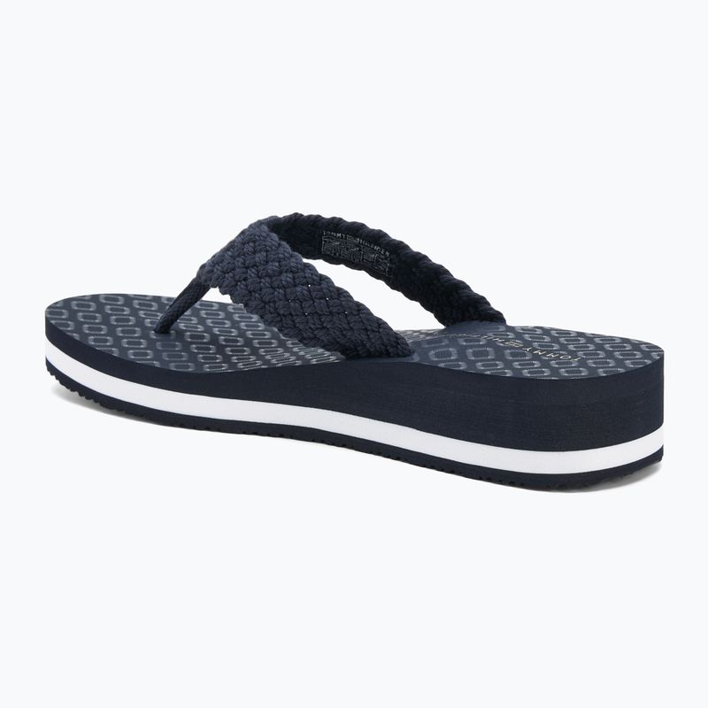 Tommy Hilfiger Crochet Mid Beach Sandal infradito donna blu spaziale 3