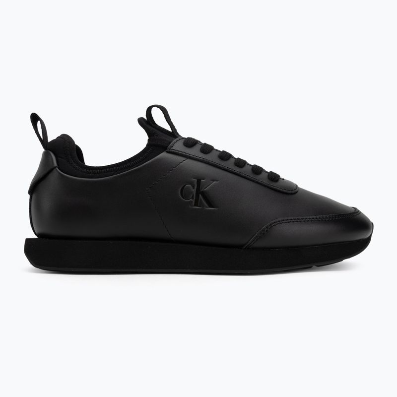 Scarpe da uomo Calvin Klein YM0YM01362 Retro Runner con calzino, stringate in pelle triple black 2