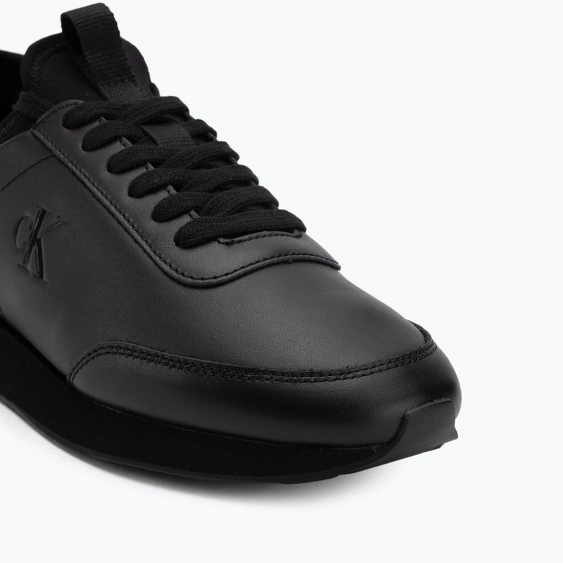 Scarpe da uomo Calvin Klein YM0YM01362 Retro Runner con calzino, stringate in pelle triple black 7