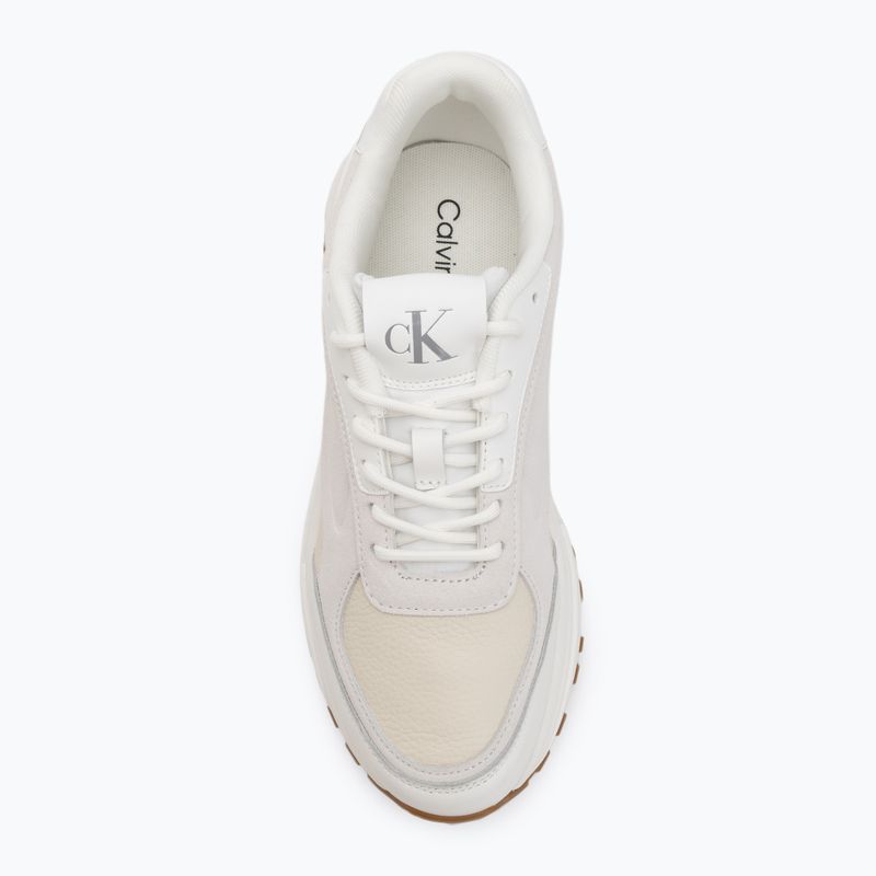 Scarpe da uomo Calvin Klein YM0YM01289 Hike Runner HF Leather Mix bright white/creamy white/eggshell 5