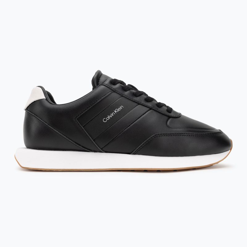 Scarpe da uomo Calvin Klein YM0YM01381 Retro Runner Leather Tape black/bright white/gum 2