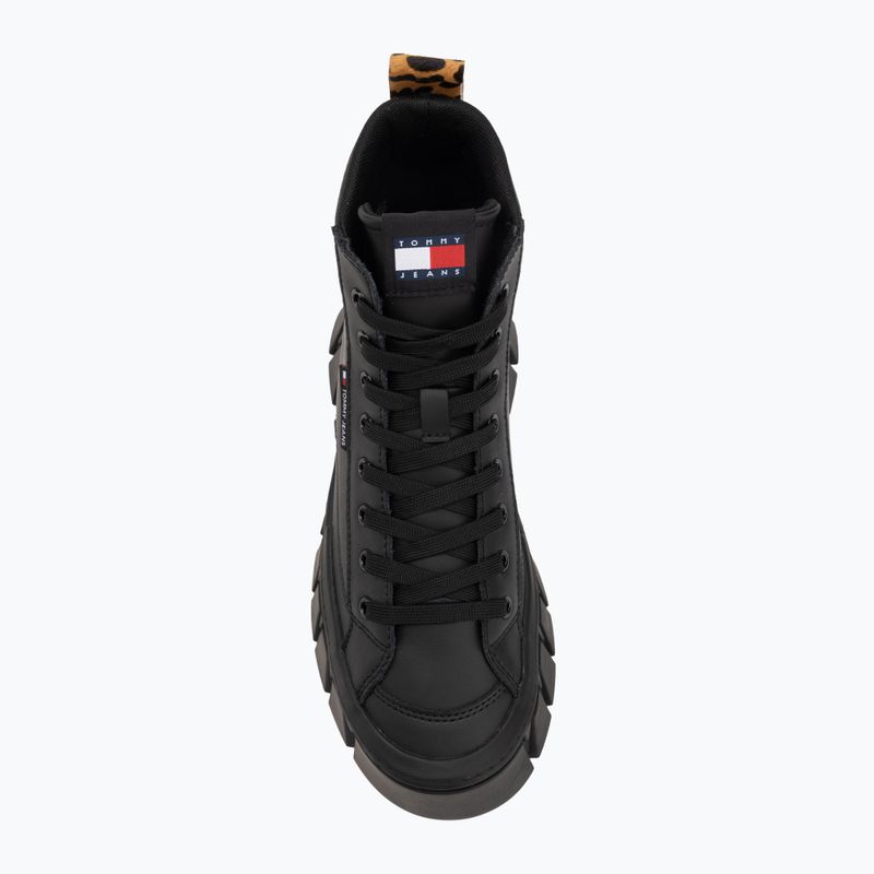 Scarpe Tommy Jeans donna Vulc Flatform Leopard nero 5