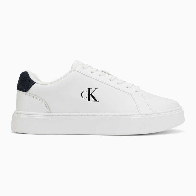Scarpe da uomo Calvin Klein YM0YM01435 Classic Cupsole Laceup Leather bright white/navy 2