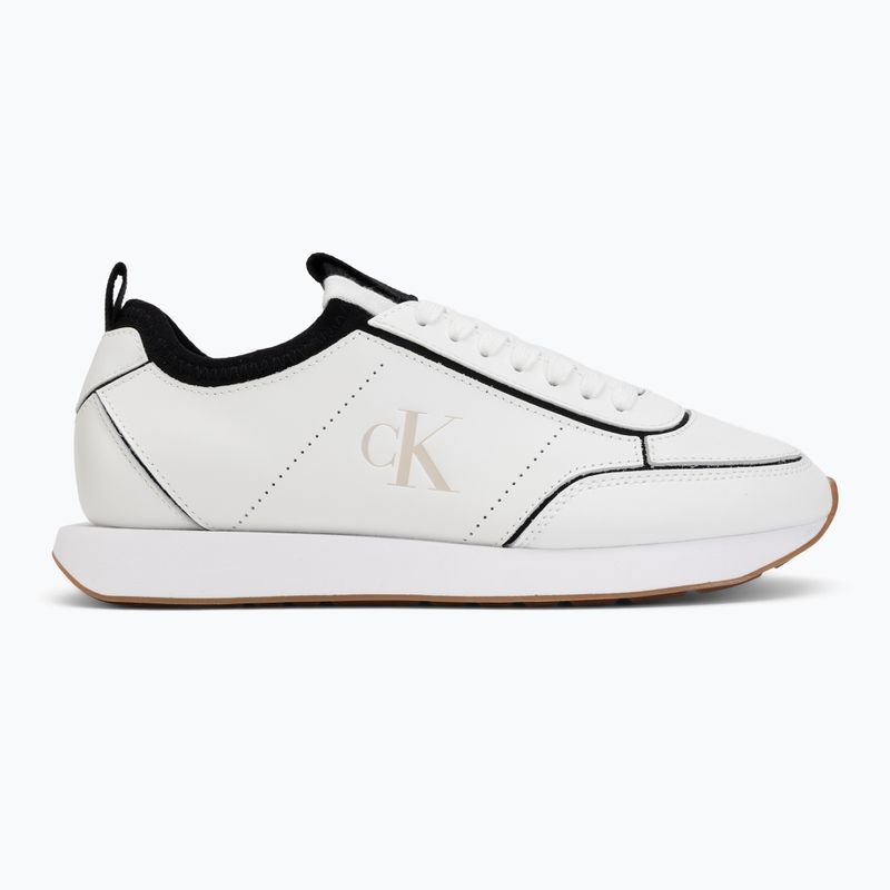 Scarpe da donna Calvin Klein HW0HW02994 Retro Runner Sock Patch Leather bright white/black 2