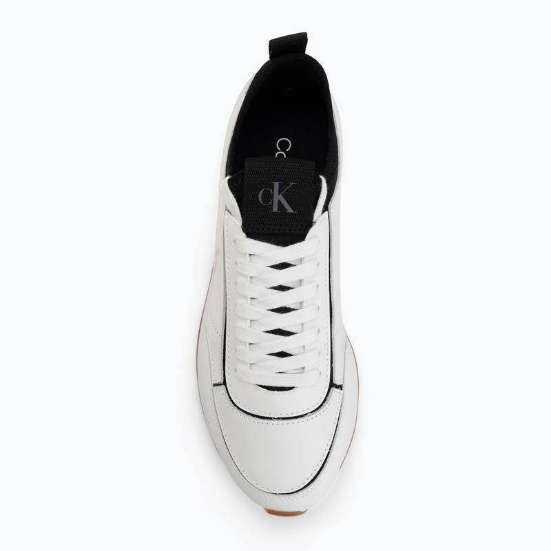 Scarpe da donna Calvin Klein HW0HW02994 Retro Runner Sock Patch Leather bright white/black 5