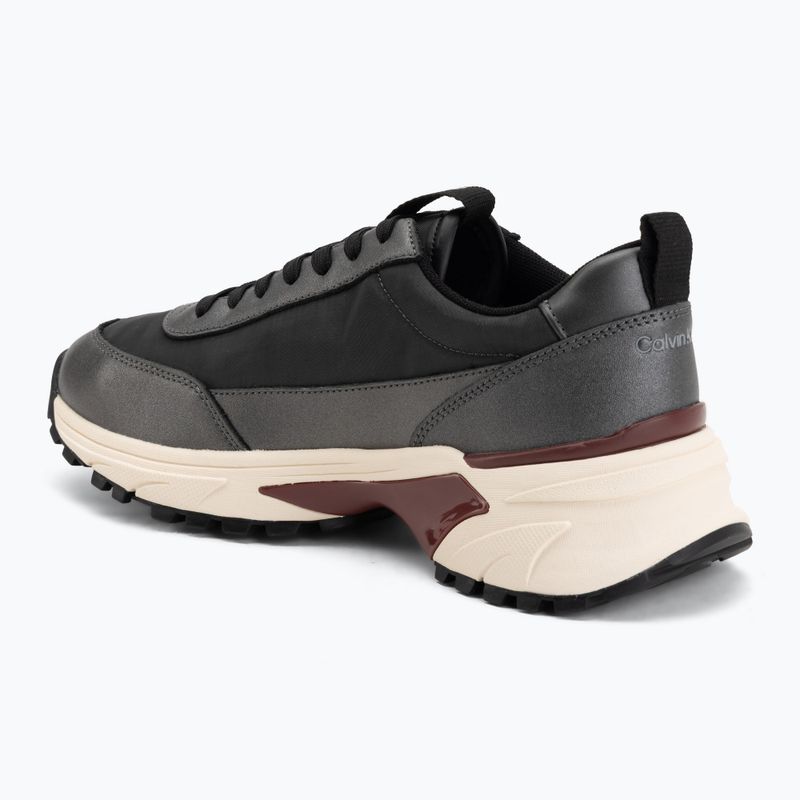 Scarpe da donna Calvin Klein HW0HW02999 Hike Runner Organza Met Leather gun metal/bordeaux 3