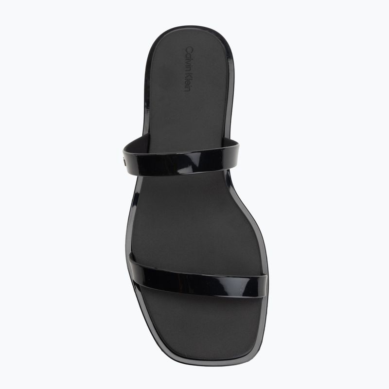 Ciabatte da donna Calvin Klein HW0HW02963 Jelly Doub Bar Shiny triple black 5