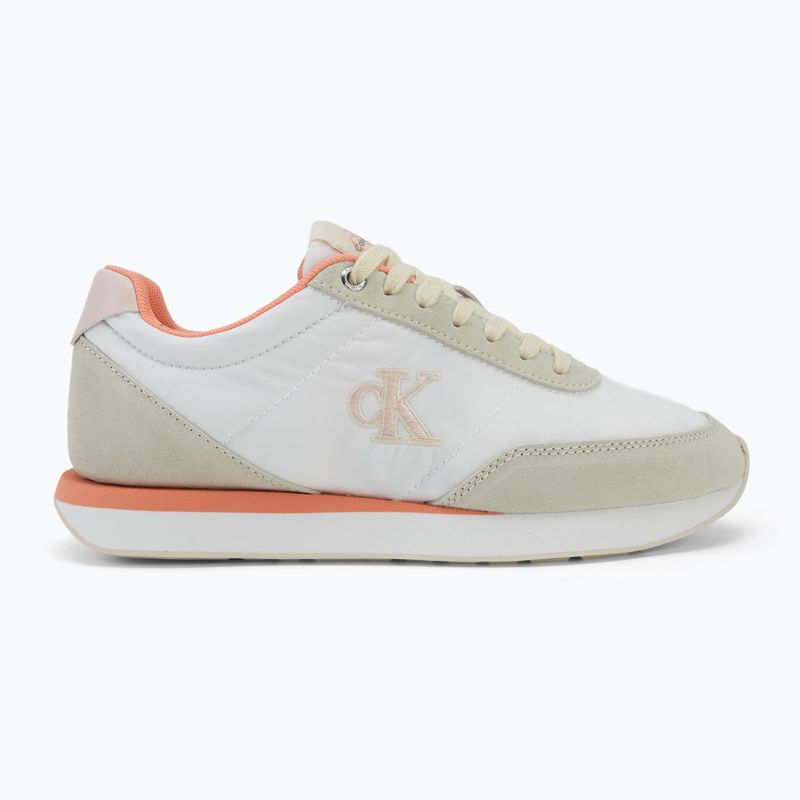 Scarpe da donna Calvin Klein YW0YW01990 Retro Runner Lace Up Nylon Mg brilliant white/light cashew/pink 2