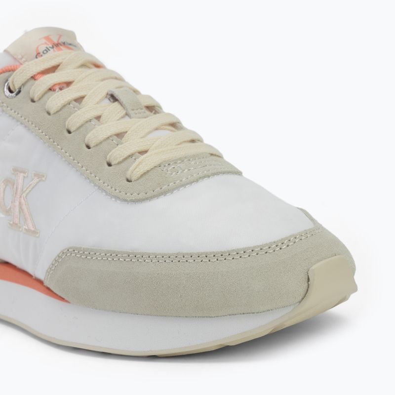 Scarpe da donna Calvin Klein YW0YW01990 Retro Runner Lace Up Nylon Mg brilliant white/light cashew/pink 7
