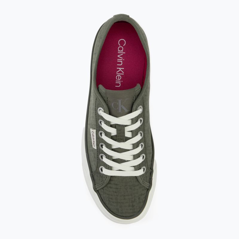 Scarpe da donna Calvin Klein HW0HW02970 Vulc Flatf Laceup Ripst deep lichen green/pink yarrow 5