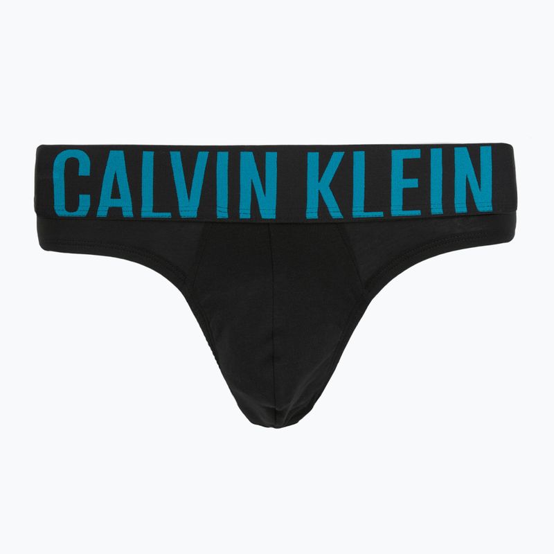 Slip da uomo Calvin Klein 000NB3607A Hip Brief 3 pairs black w/oatmeal logo/black w/age 4