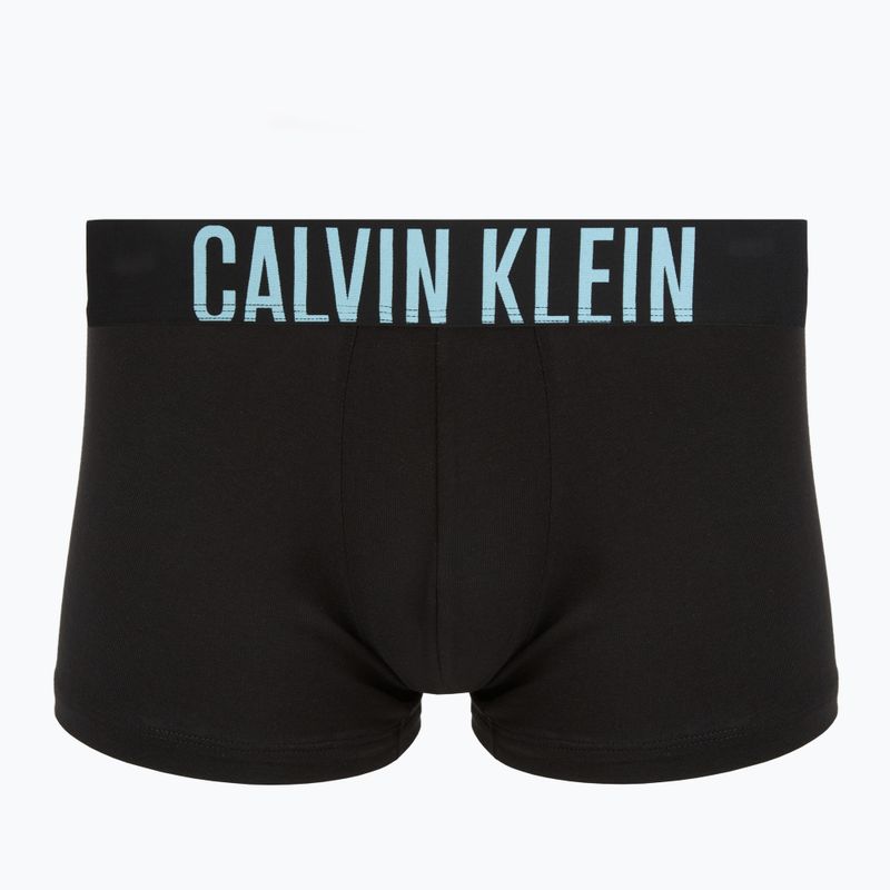 Boxer da uomo Calvin Klein 000NB3608A Trunk 3 pairs black with harbor mist logo/ black with 3