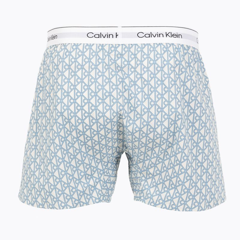 Boxer Calvin Klein LV00NM2831 Boxer Trad icon cotton emblem chalk/gulf blue 2