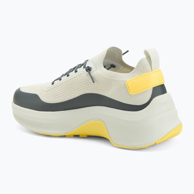 Scarpe uomo Calvin Klein YM0YM01457 Chunky Runner Lace Up Sock Knit vaporous white/coal/buttercup 3