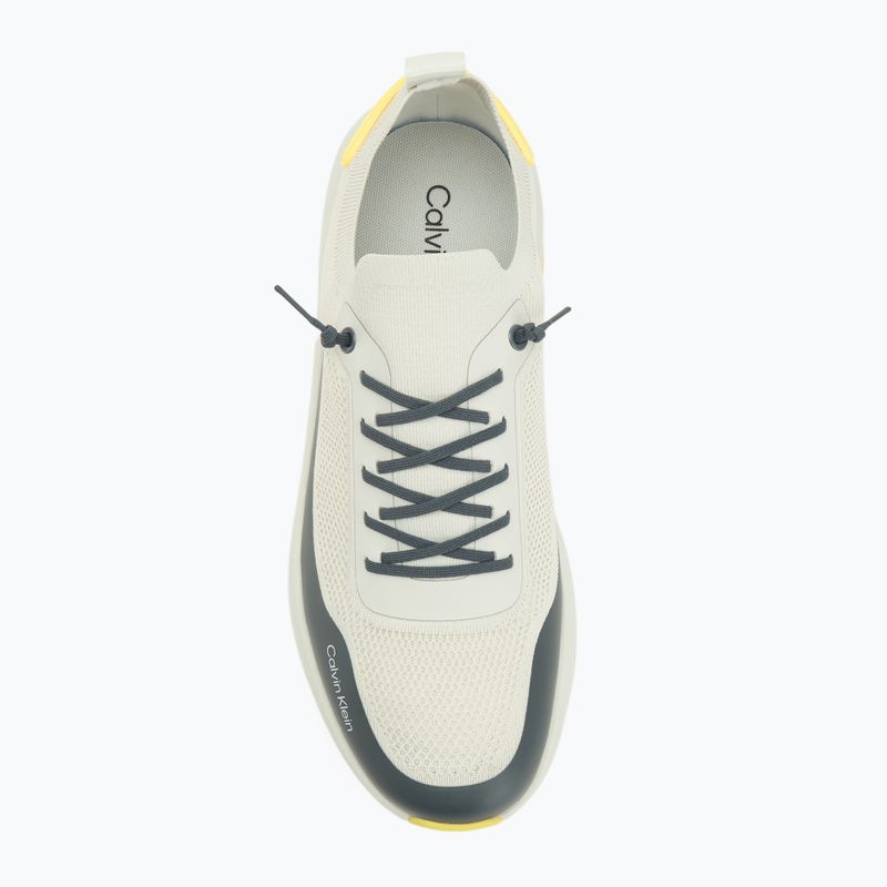 Scarpe uomo Calvin Klein YM0YM01457 Chunky Runner Lace Up Sock Knit vaporous white/coal/buttercup 5