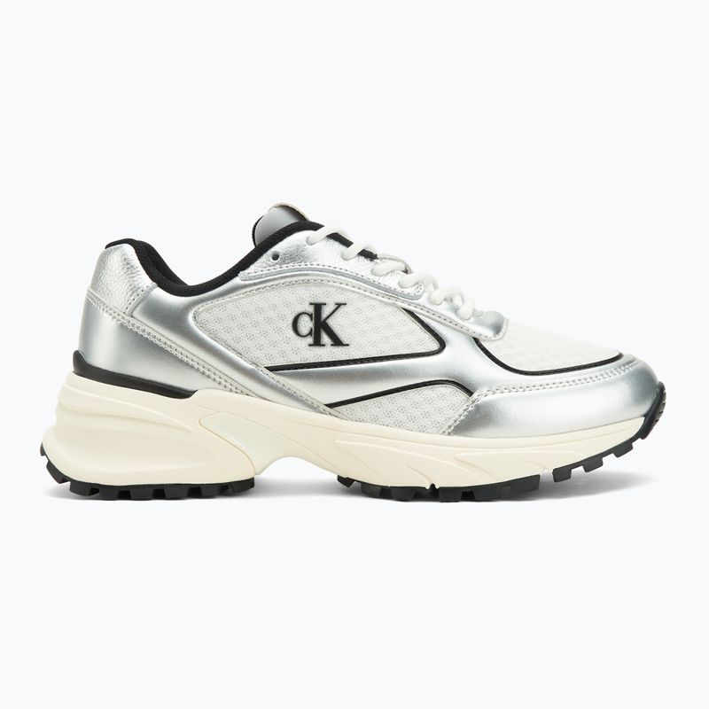 Scarpe da donna Calvin Klein YW0YW02063 Hike Runner Lace Up Mesh Mix silver/black/bright white 2