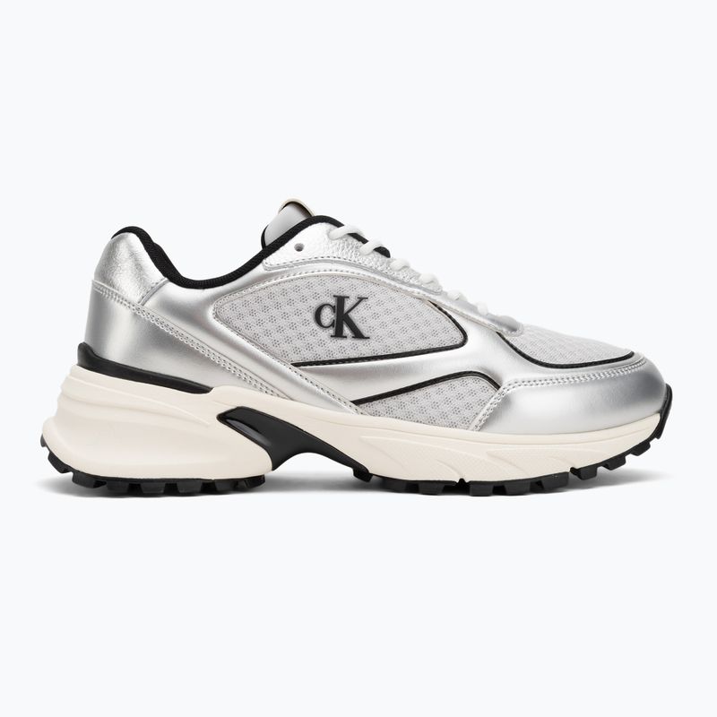 Scarpe da uomo Calvin Klein YM0YM01402 Hike Runner Laceup Mesh Mix silver/black/marshmallow 2