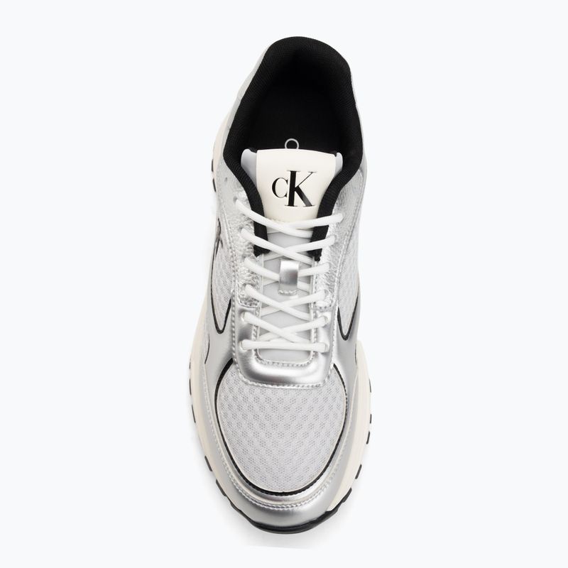 Scarpe da uomo Calvin Klein YM0YM01402 Hike Runner Laceup Mesh Mix silver/black/marshmallow 5