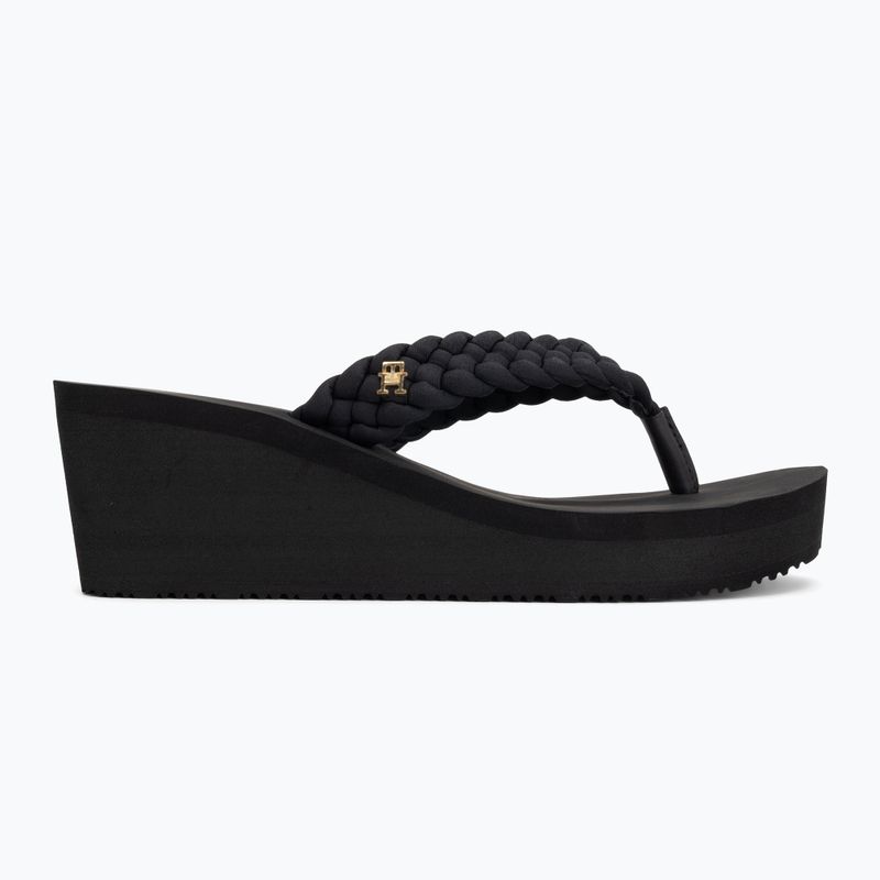 Infradito da donna Tommy Hilfiger Wedge Braided Summer Sandal black 2