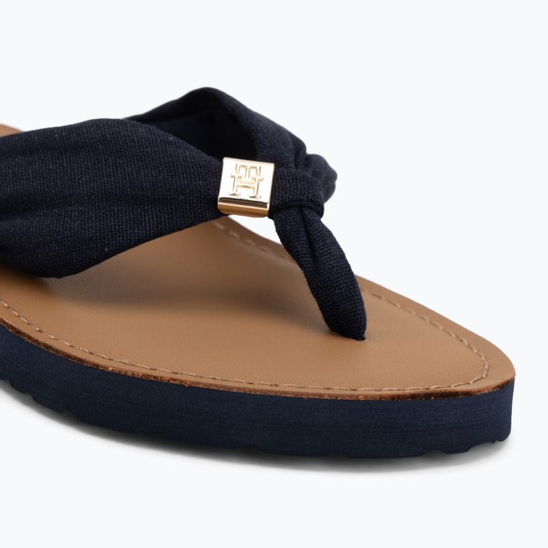Infradito da donna Tommy Hilfiger Footbed Summer Sandal Leather space blue 7