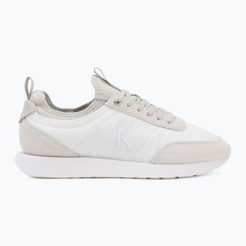 Scarpe da uomo Calvin Klein YM0YM01414 Retro Runner Sock Laceup Mix mat bright white/light grey 2