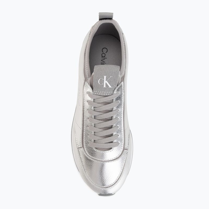 Scarpe da donna Calvin Klein HW0HW03287 Retro Runner Metallic silver 5