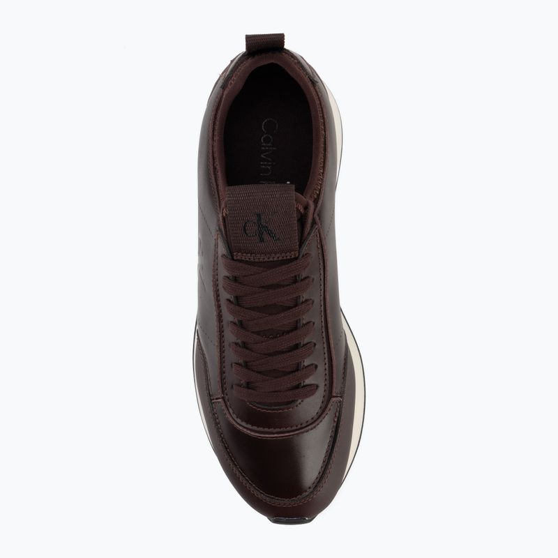 Scarpe da donna Calvin Klein HW0HW03118 Retro Runner Sock PANL Leather Neo bordeaux 5