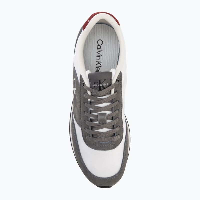 Scarpe da uomo Calvin Klein HM0HM02212 Retro Runner Bans Leather Suede granite gray/white/rhubarb 5