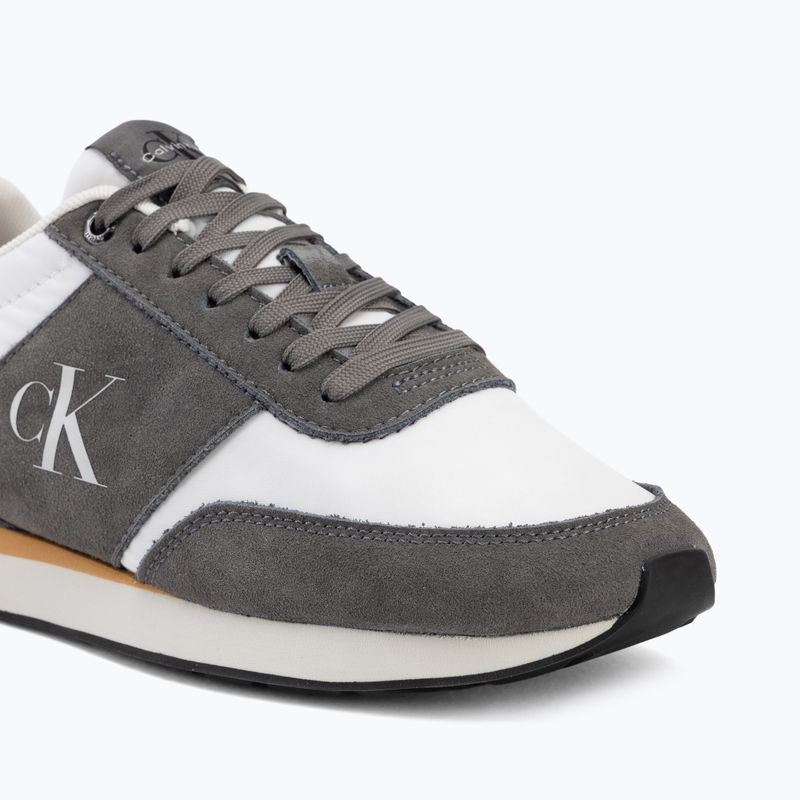 Scarpe da uomo Calvin Klein HM0HM02212 Retro Runner Bans Leather Suede granite gray/white/rhubarb 7