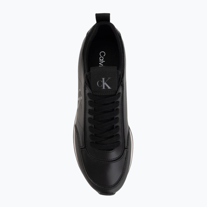 Scarpe da donna Calvin Klein HW0HW03118 Retro Runner Sock PANL Leather Neo black/crystal grey 5