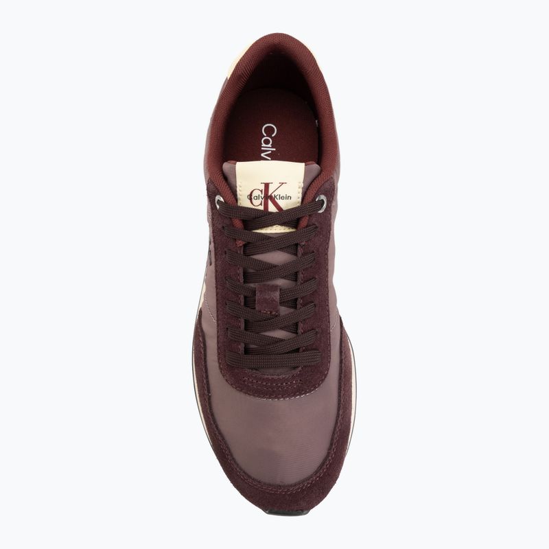 Scarpe da uomo Calvin Klein YM0YM01361 Retro Runner Ess Mix Mat bordeaux/peppercorn/vanilla 5