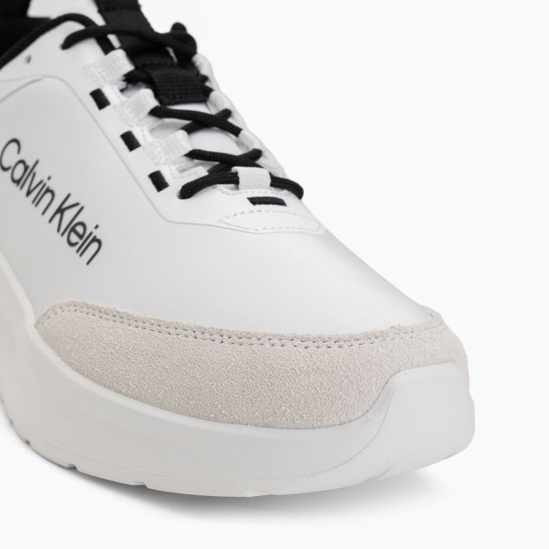 Scarpe da uomo Calvin Klein HM0HM02342 Light Eva Runn Essential Laceup Nylon Suede bright white/black 7