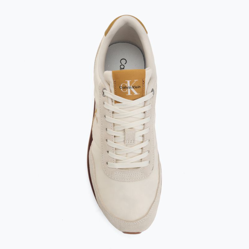 Scarpe da uomo Calvin Klein YM0YM01361 Retro Runner Ess Mix Mat white swan/tofu/amber gold 5