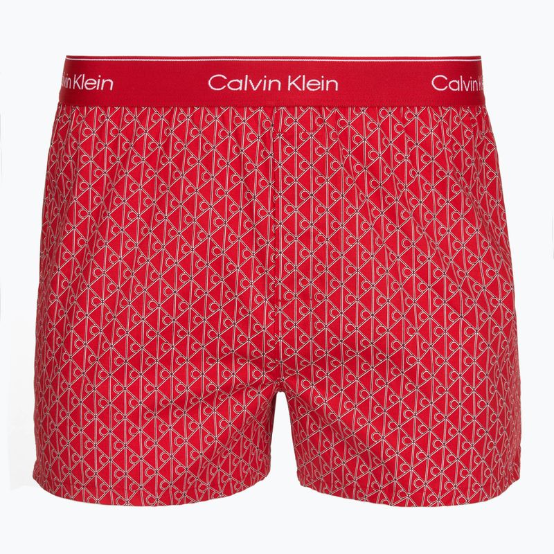 Boxer da uomo Calvin Klein LV00NB4727 Boxer Slim black/prep emblem goji berry/grisai 2
