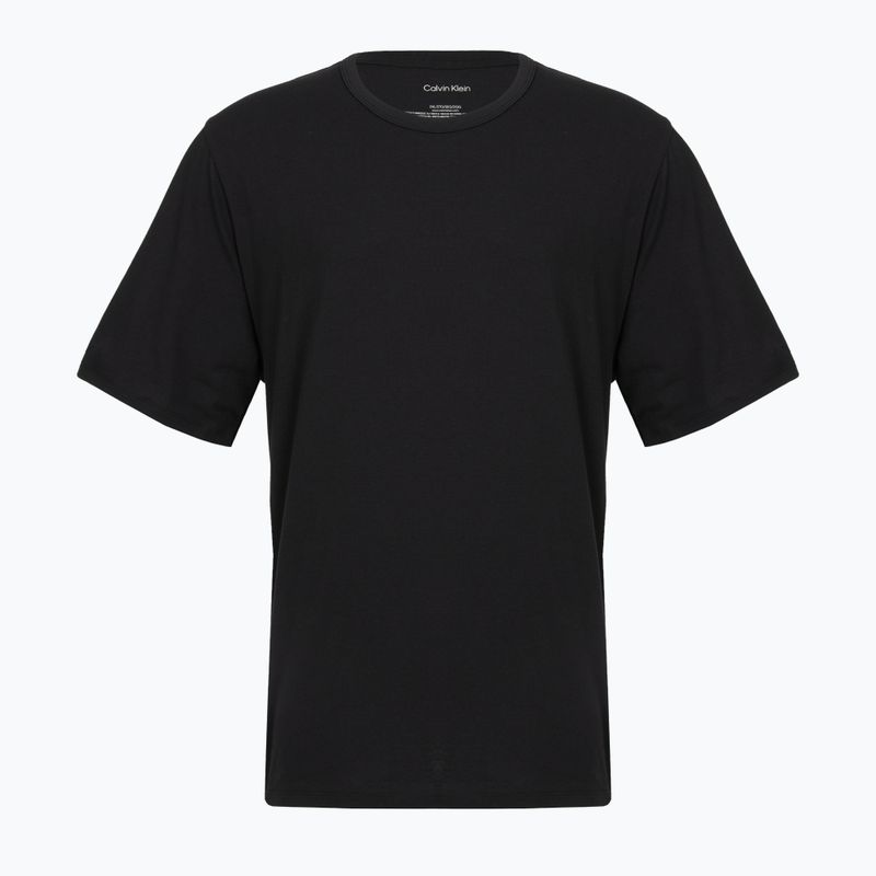 T-shirt da uomo Calvin Klein LV00NB4185 Crew Neck black w/ white emb/white w/ black e 4