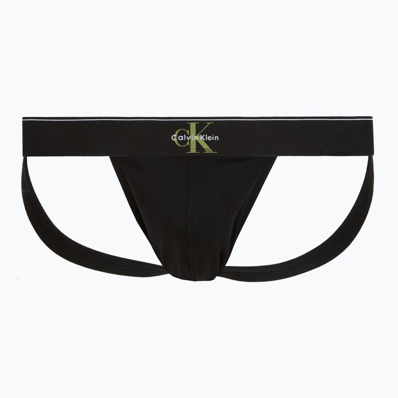 Slip da uomo Calvin Klein LV00NB4644 Jock Strap black bodies w/ granite gray/poseid 3