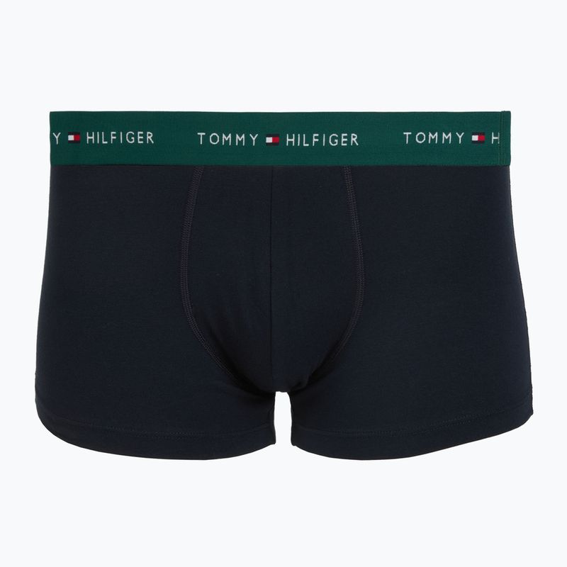 Boxer da uomo Tommy Hilfiger Trunk WB 3 pack nb//white/orna green/utility olive 3