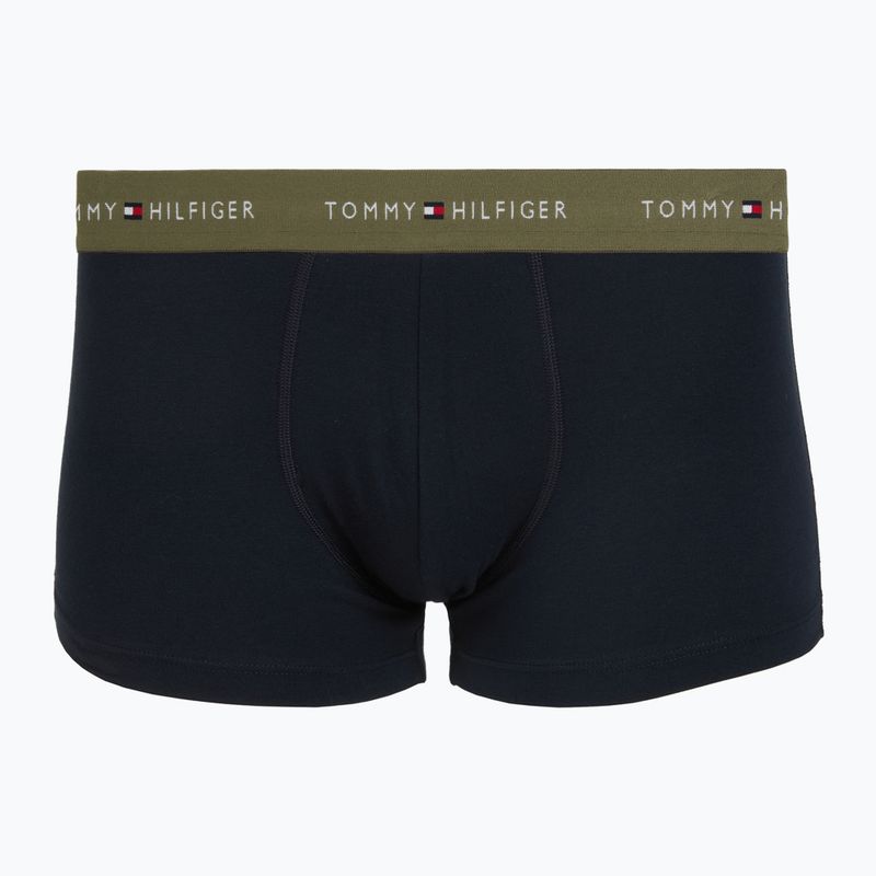 Boxer da uomo Tommy Hilfiger Trunk WB 3 pack nb//white/orna green/utility olive 4