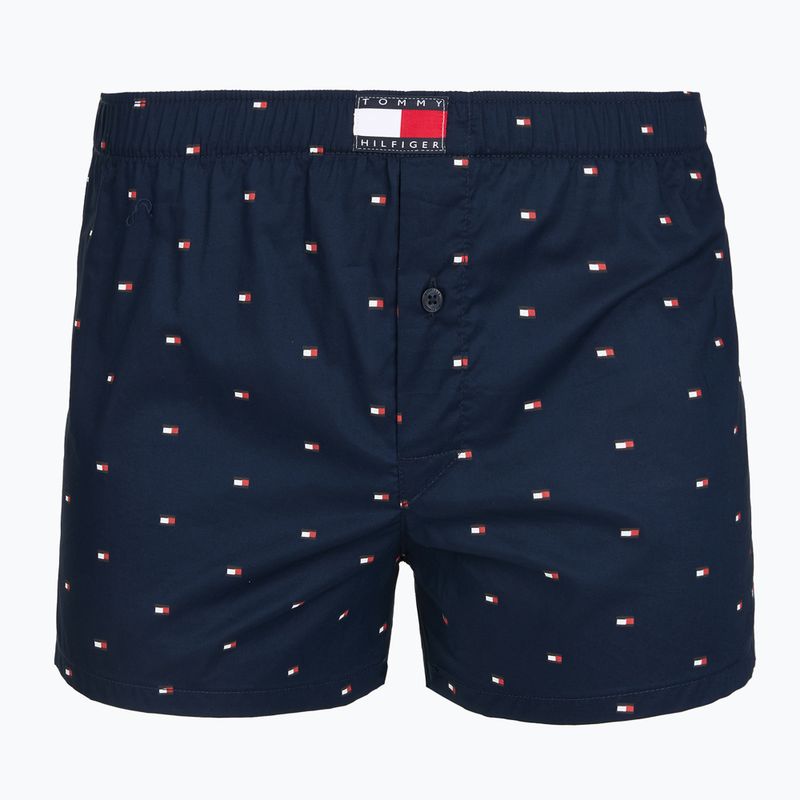 Boxer da uomo Tommy Hilfiger Woven Boxer Print 3 pack chambray flag/carb navy/c navy flag 3