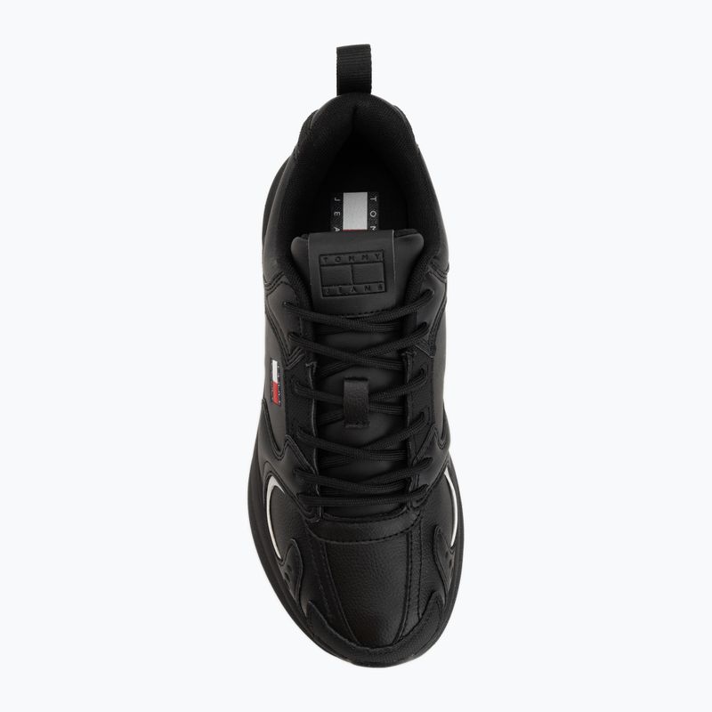 Scarpe da uomo Tommy Jeans Runn Leather triple black 5