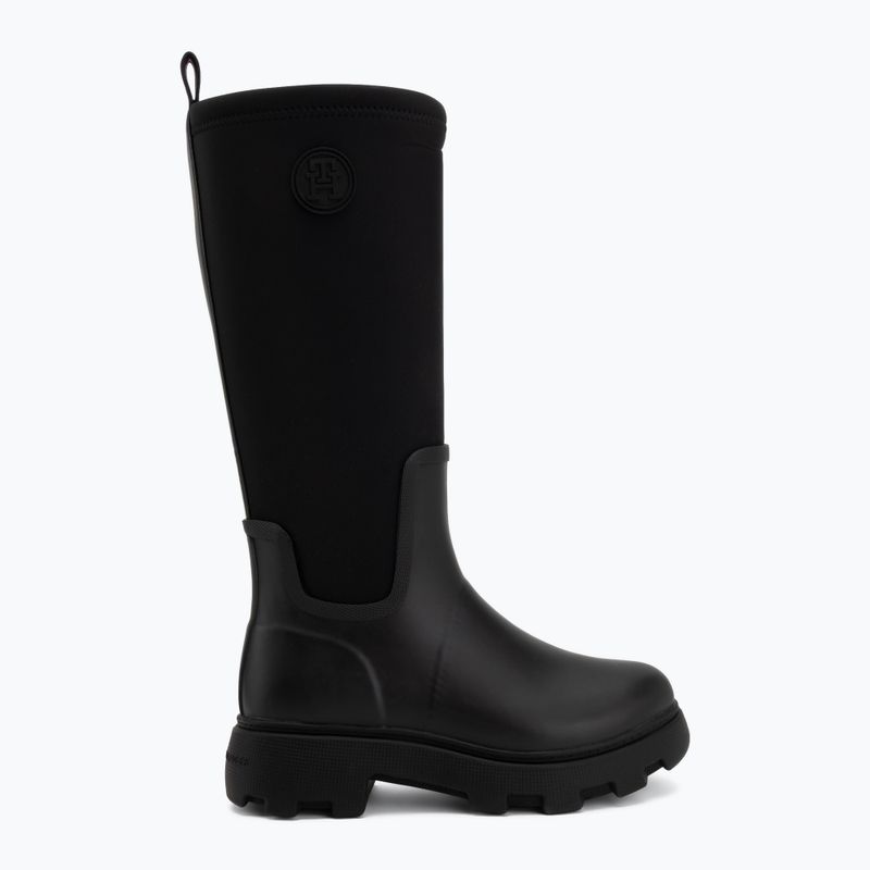 Stivali di gomma da donna Tommy Hilfiger Stamp Warm Knee black 2