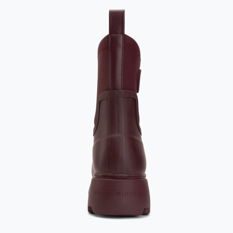 Stivali di gomma da donna Tommy Hilfiger Stamp Warm Ankle oxblood 6