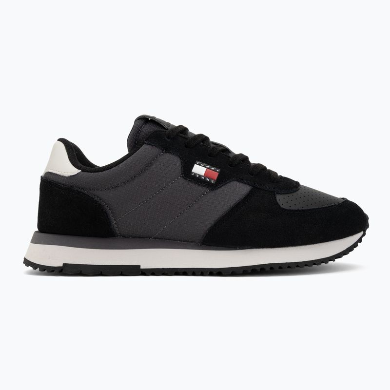 Scarpe da uomo Tommy Jeans Runner Flag Mix washed black/stratus grey 2