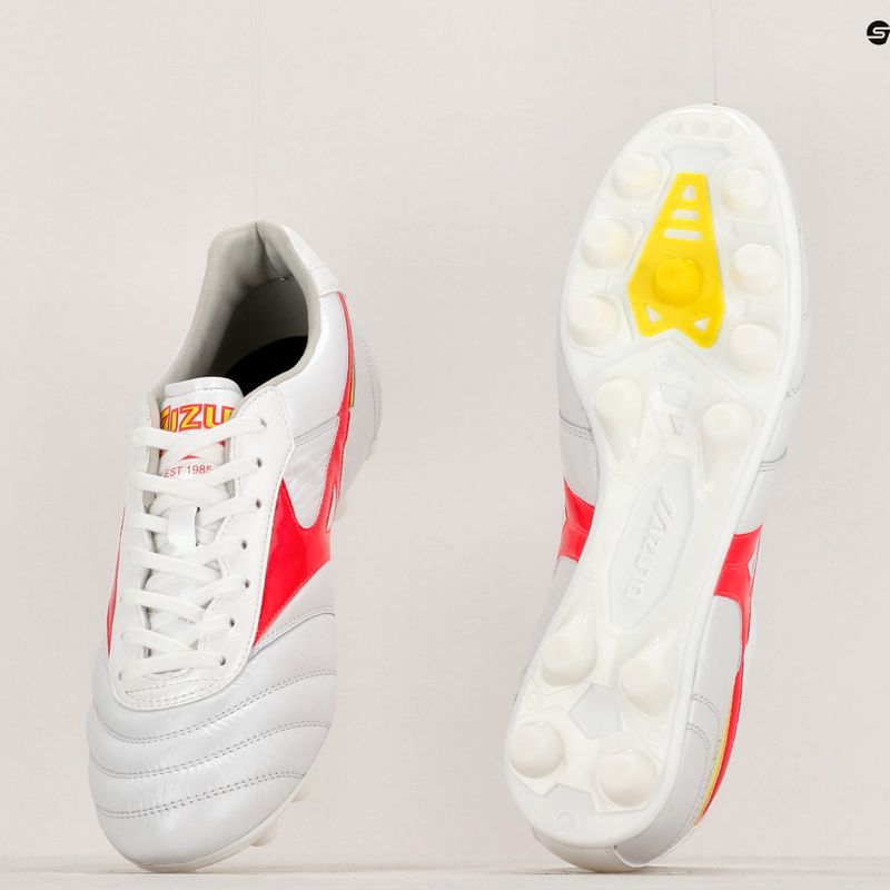 Scarpe da calcio Mizuno Morelia II Elite MD da uomo bianco/flery coral2/bolt2 14
