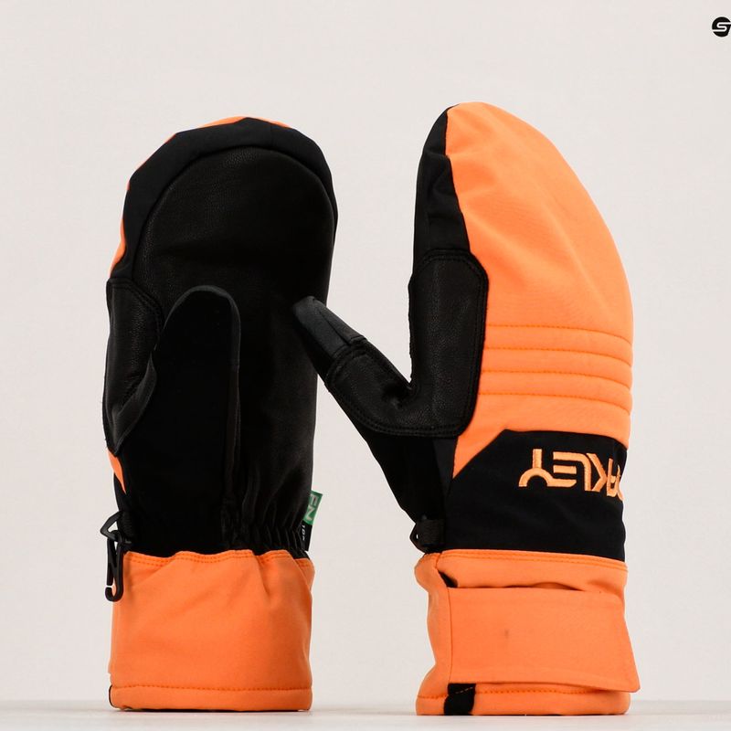 Guanto da snowboard Oakley B1B Mittes morbido arancione 8