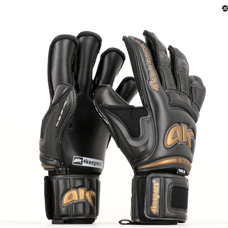 4Keepers Champ Gold Black VI guanti da portiere neri 5