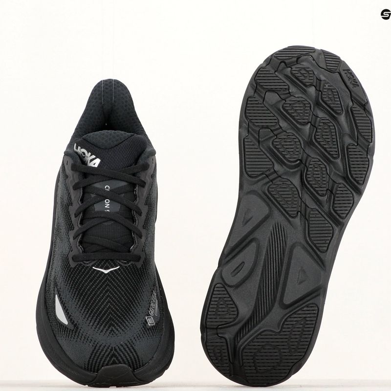 Scarpe da corsa da uomo HOKA Clifton 9 GTX nero/nero 8